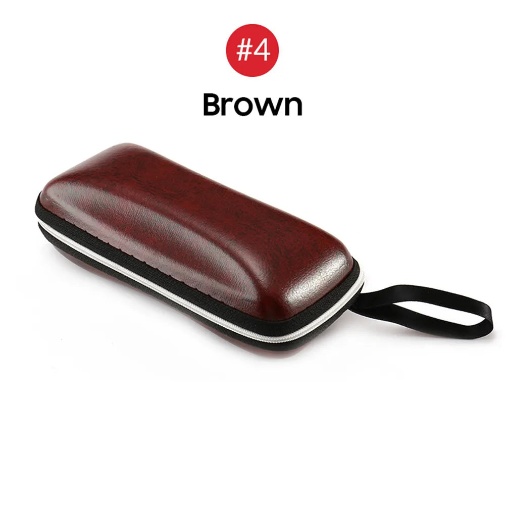 Leather Sunglasses Case Zipper Waterproof Sun Glasses Eyewear Storage Men Eyeglasses Genuine Spectacle Box