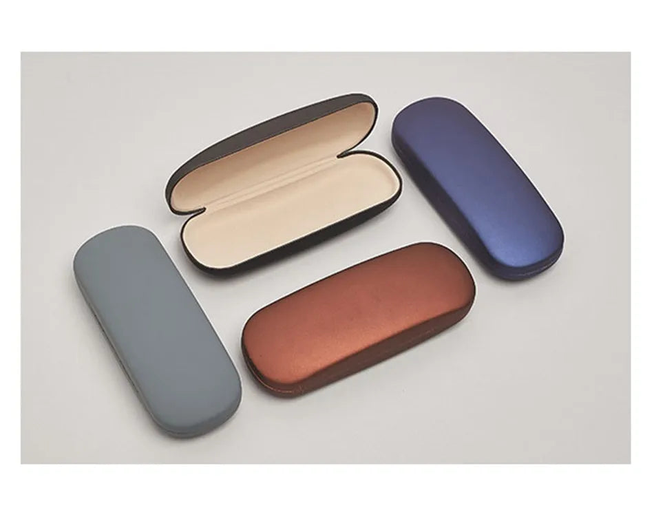 Solid Candy Color Leather Glasses Case - Sunglasses Hard Organization Students Optical Myopia Glasses Box Holder