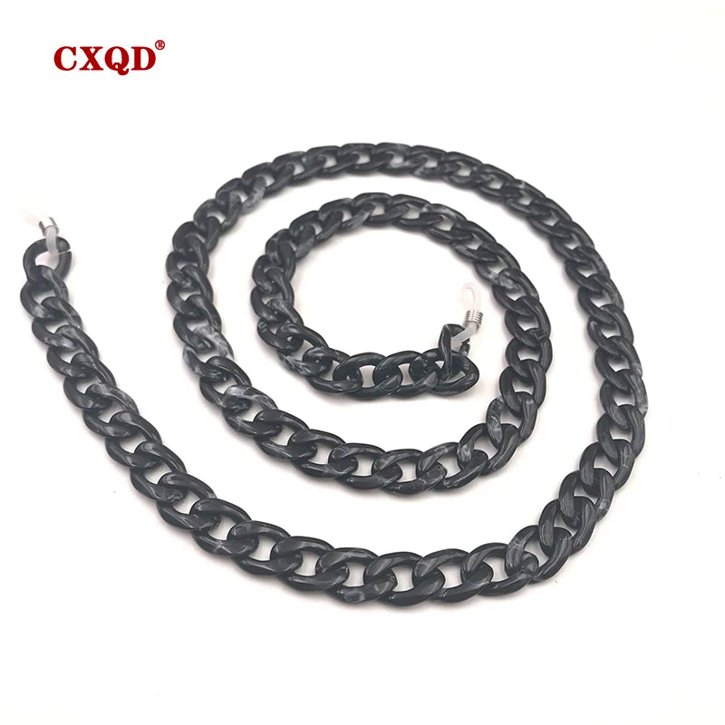 Fashion Women's Wide Acrylic Anti-Slip Eyewear Holder Neck Strap Glasses Chains Jewelry Necklace Accessory CXQD