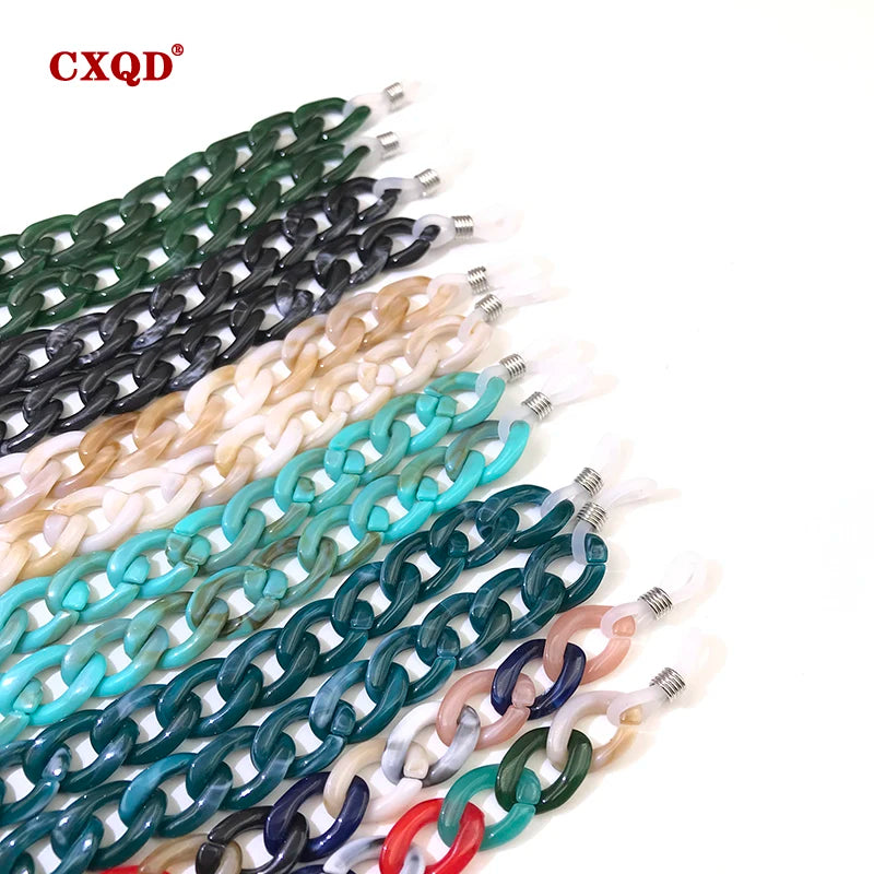 Fashion Women's Wide Acrylic Anti-Slip Eyewear Holder Neck Strap Glasses Chains Jewelry Necklace Accessory CXQD
