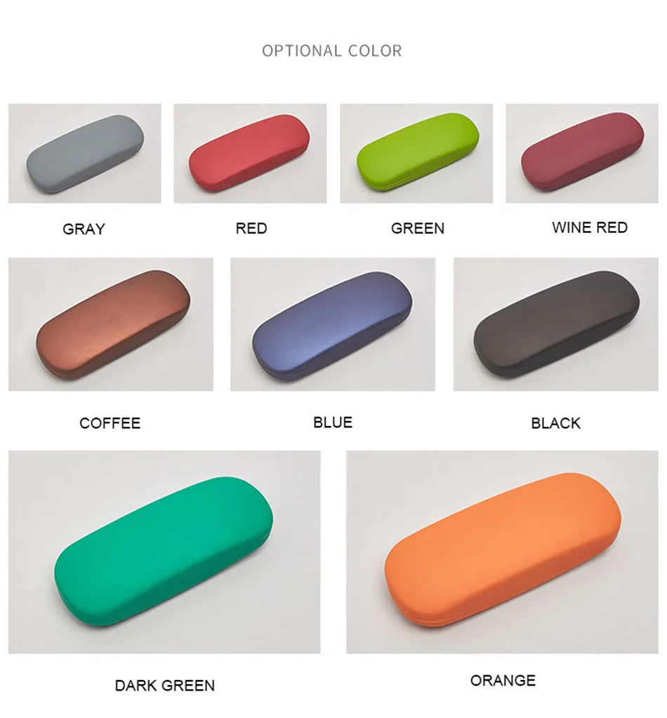 Solid Candy Color Leather Glasses Case - Sunglasses Hard Organization Students Optical Myopia Glasses Box Holder