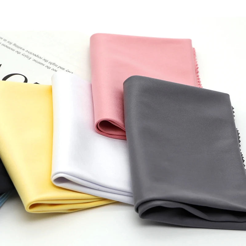 Five Large (30x30cm) Microfiber Lens Cleaning Cloth - Eyeglasses Cleaner Wipe Colorful Grey White Black