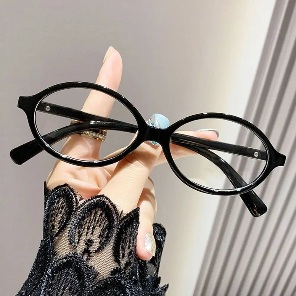 Y2K Retro Oval Frame Glasses Women Female Sweet Cool Eyewear Trend Reading Computer Anti Blue Light Eyeglasses