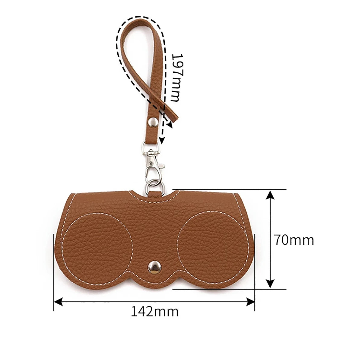 Glasses Cover - Cute Hanging PU Leather Sunglasses Reading Glasses Storage Bag Portable Travel Eyewear Holder