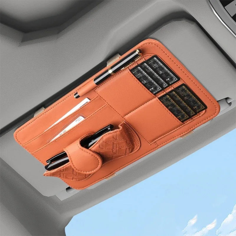 Car Sunshade Multi-Storage for Sunglasses, Car Glasses, Cards and General Organizer