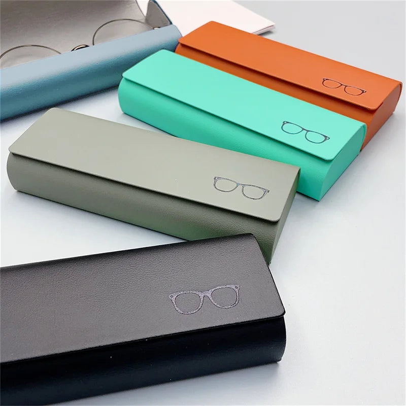 PU Leather Glasses Box - Men Women Sunglasses Spectacle Storage Box Portable Anti-Pressure Eyeglasses Bag Eyewear Accesso