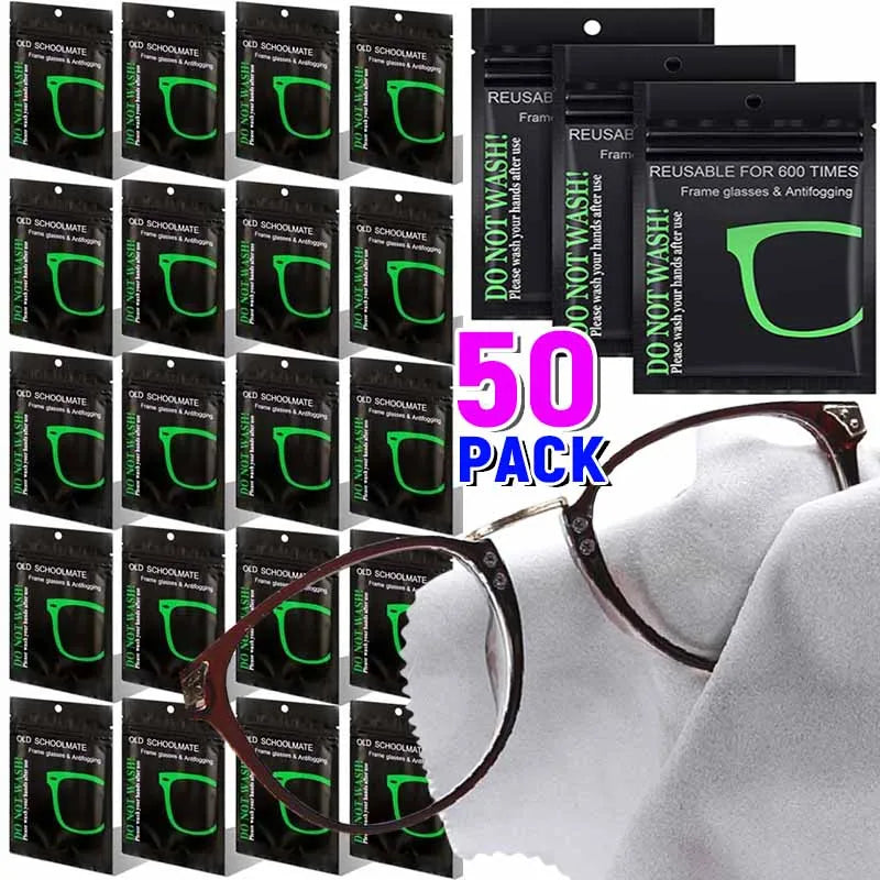 Reusable Anti-Fog Glasses Wipes Suede Pre-moistened Antifog Lens Cloth Defogger Eyeglass Wipe Glasses Prevent Fogging