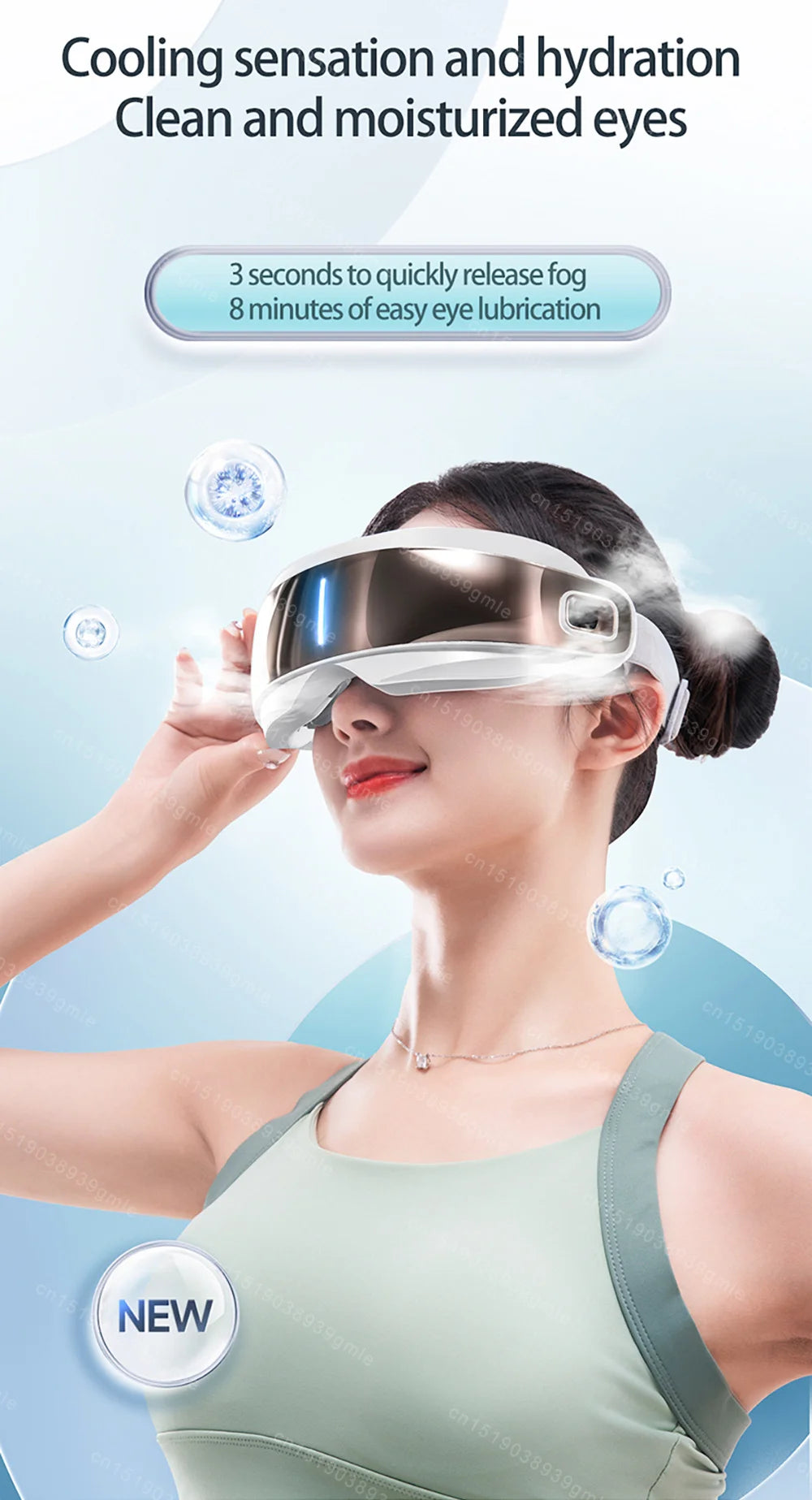Steam Eye Massager / Warm Spa Eye Steamer - Acupressure Therapy Kneading Massage Eyes Bluetooth Relieve Eye Fatigue Massage Relax