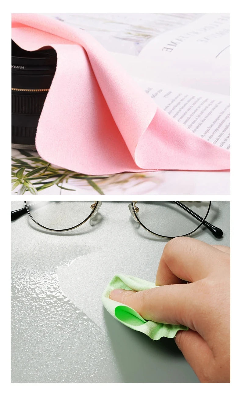 Five Eyeglass Cleaning Cloths - Microfiber adaptable for Screens, Lenses Nylon or Polaroid Glasses