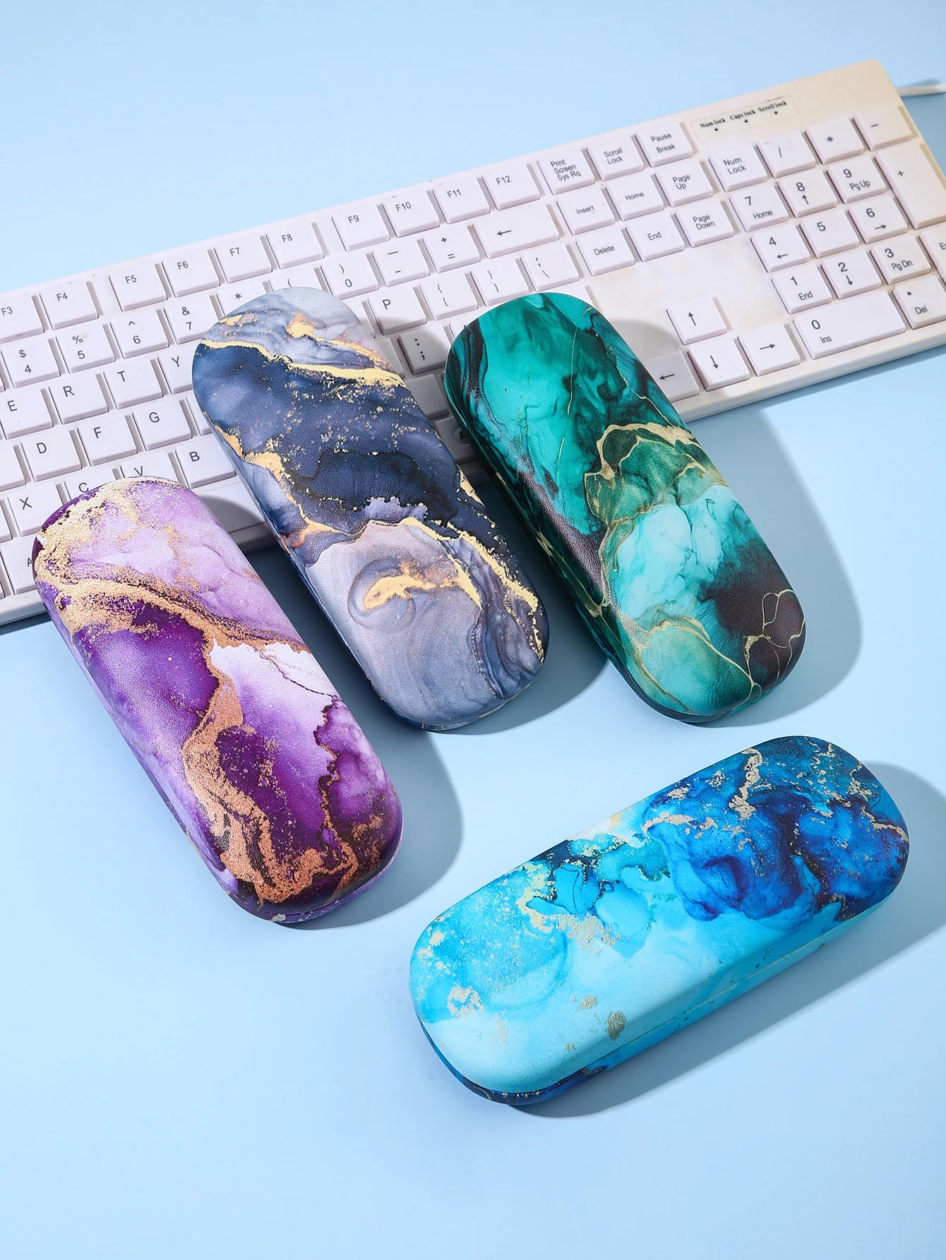 Graffiti Ripple Print Glasses Case - Durable Waterproof & Portable Protective Eyewear Holder Box for Women Men