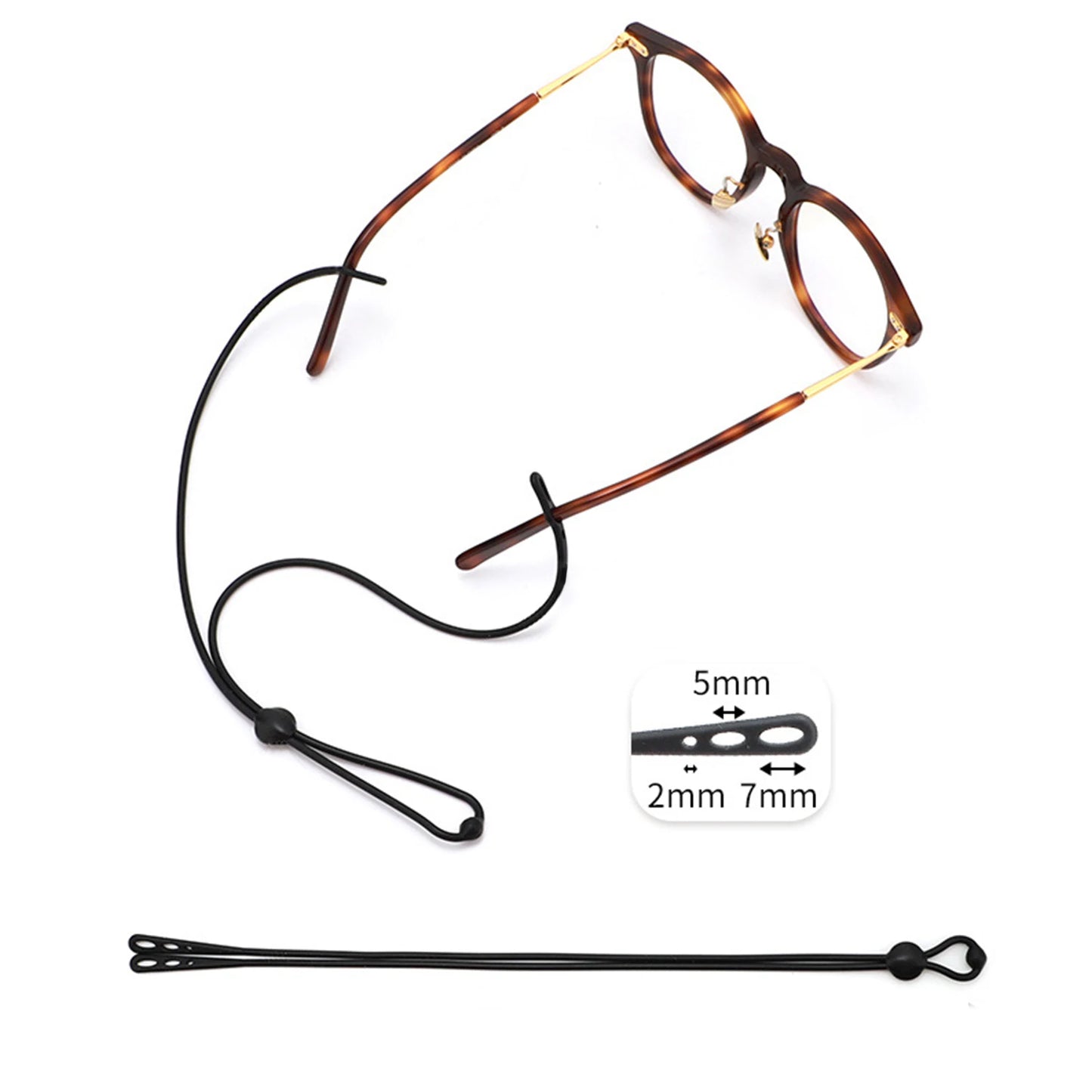 Anti Slip Adjustable Glasses Chain Silicone Eyeglasses Strap Sunglasses Chain Sports Band Cord Holder Elastic Glasses String