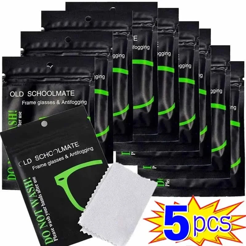 Reusable Anti-Fog Glasses Wipes Suede Pre-moistened Antifog Lens Cloth Defogger Eyeglass Wipe Glasses Prevent Fogging