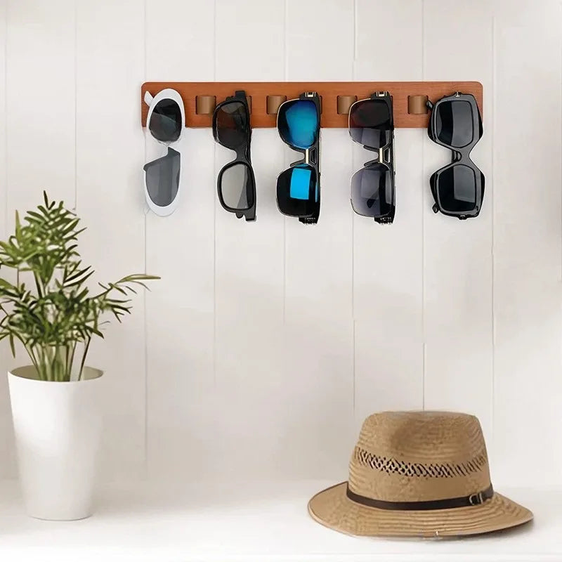 Wall Mounted Wooden Eyeglass Storage Rack
