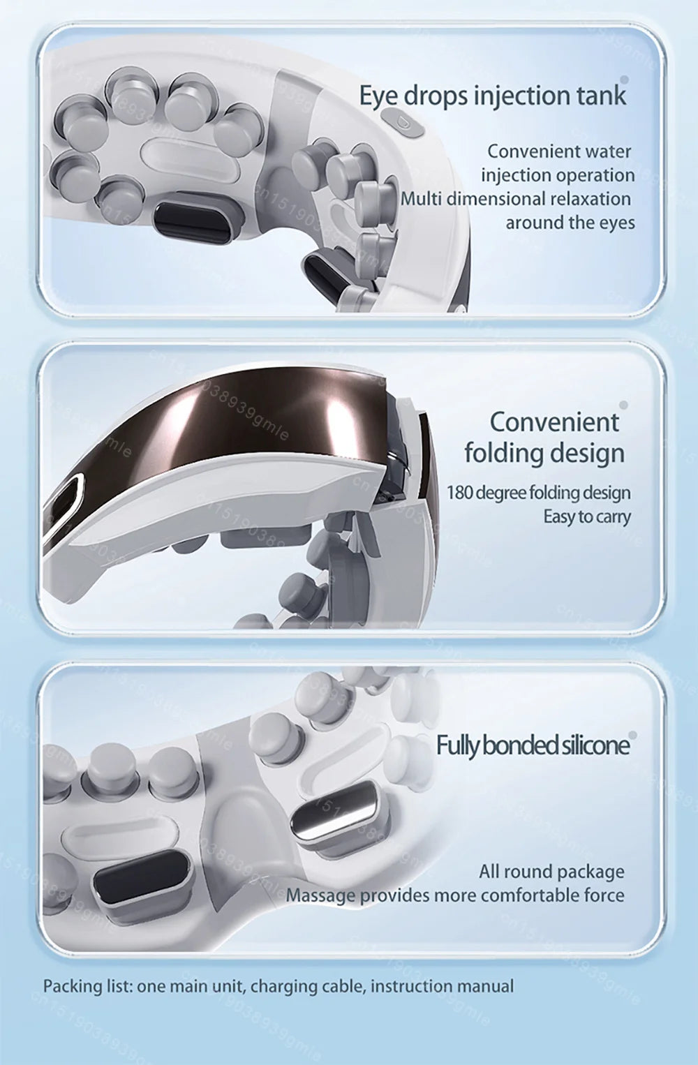 Steam Eye Massager / Warm Spa Eye Steamer - Acupressure Therapy Kneading Massage Eyes Bluetooth Relieve Eye Fatigue Massage Relax