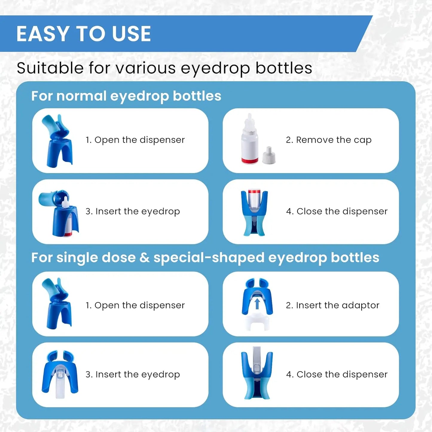 Reusable Eyedrops Holder Eye Drops Bottle Helper Eye Ointments Drops Holder Device Eyedrop Guide Aid Help Applicator Care Tool
