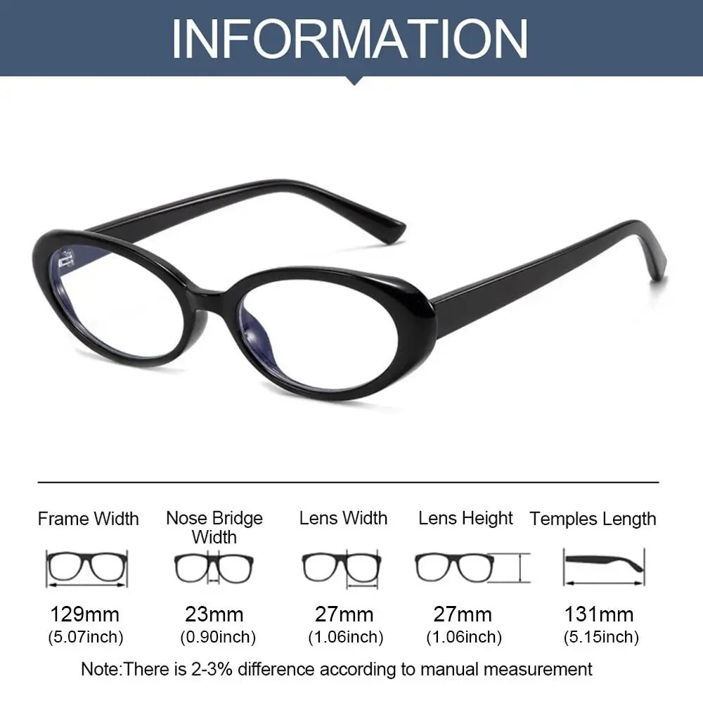 Y2K Retro Oval Frame Glasses Women Female Sweet Cool Eyewear Trend Reading Computer Anti Blue Light Eyeglasses