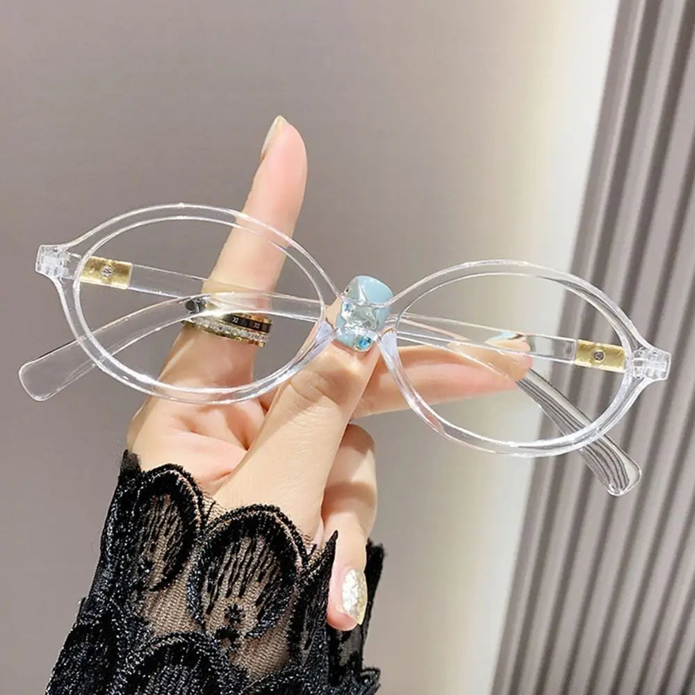 Y2K Retro Oval Frame Glasses Women Female Sweet Cool Eyewear Trend Reading Computer Anti Blue Light Eyeglasses