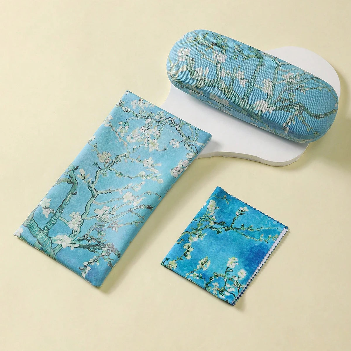 Glasses Case and Accessories - Vincent van Gogh Almond Blossoms Present Cleaning Cloth Lightweight Spectacle Case