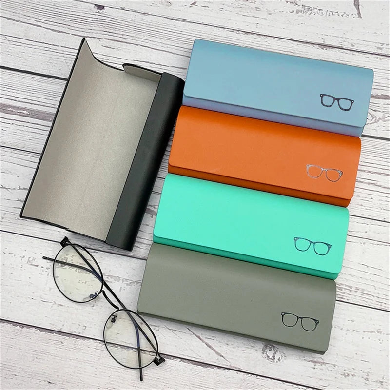 PU Leather Glasses Box - Men Women Sunglasses Spectacle Storage Box Portable Anti-Pressure Eyeglasses Bag Eyewear Accesso