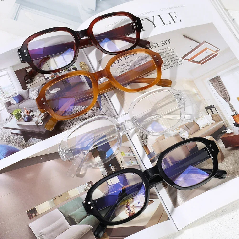 Y2K Vintage Square Frame Eyeglass for Women Korean Red Black Computer Reading Glasses Clear Blue Light Blocking Glasses Eyewears