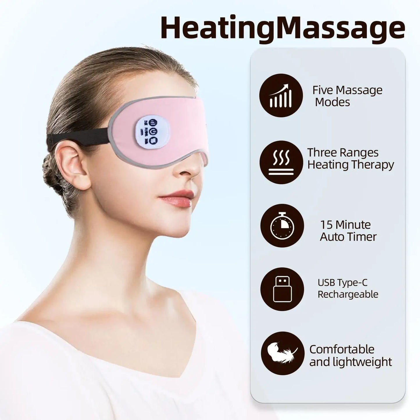 Hot and Cold Massage Eye Mask - Electric Heating Eye Massager Relieve Eye Fatigue Dark Circles Sleeping Mask Eyeshadow