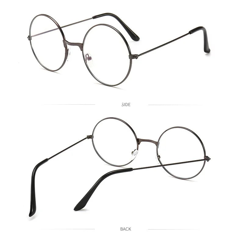 Men And Women Retro Round Blue Light Computer Mirror Reading Playing Games Eye Protection Decorative Glasses