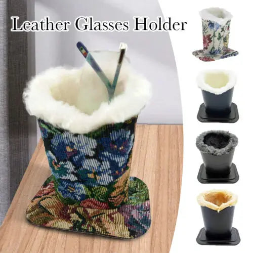 Soft Plush Lined Desktop Glasses Holder - Eyeglasses Sunglasses Stand Anti scratch Storage Case Make Up Brush Holder Pen Container