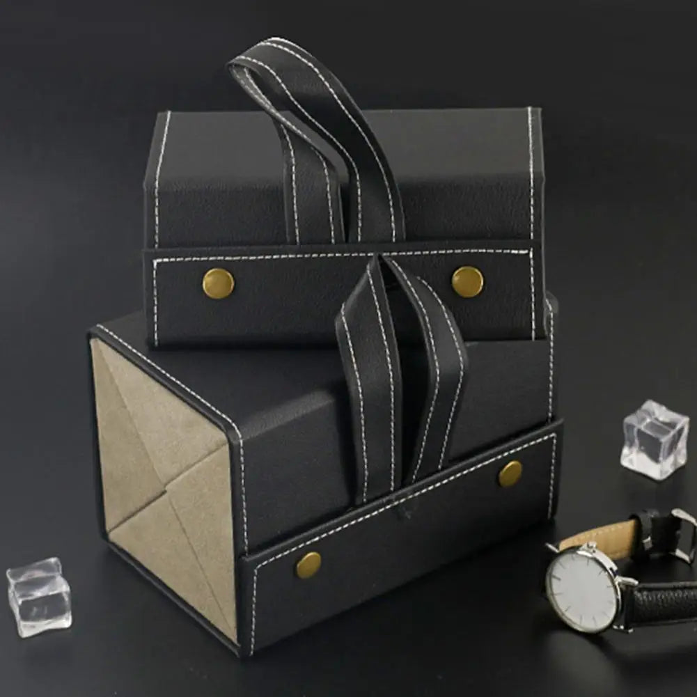 Eyewear Storage Box with Metal Snaps - Multiple Compartments Solid Color Design Sunglasses Jewelry Organizer Storage Case