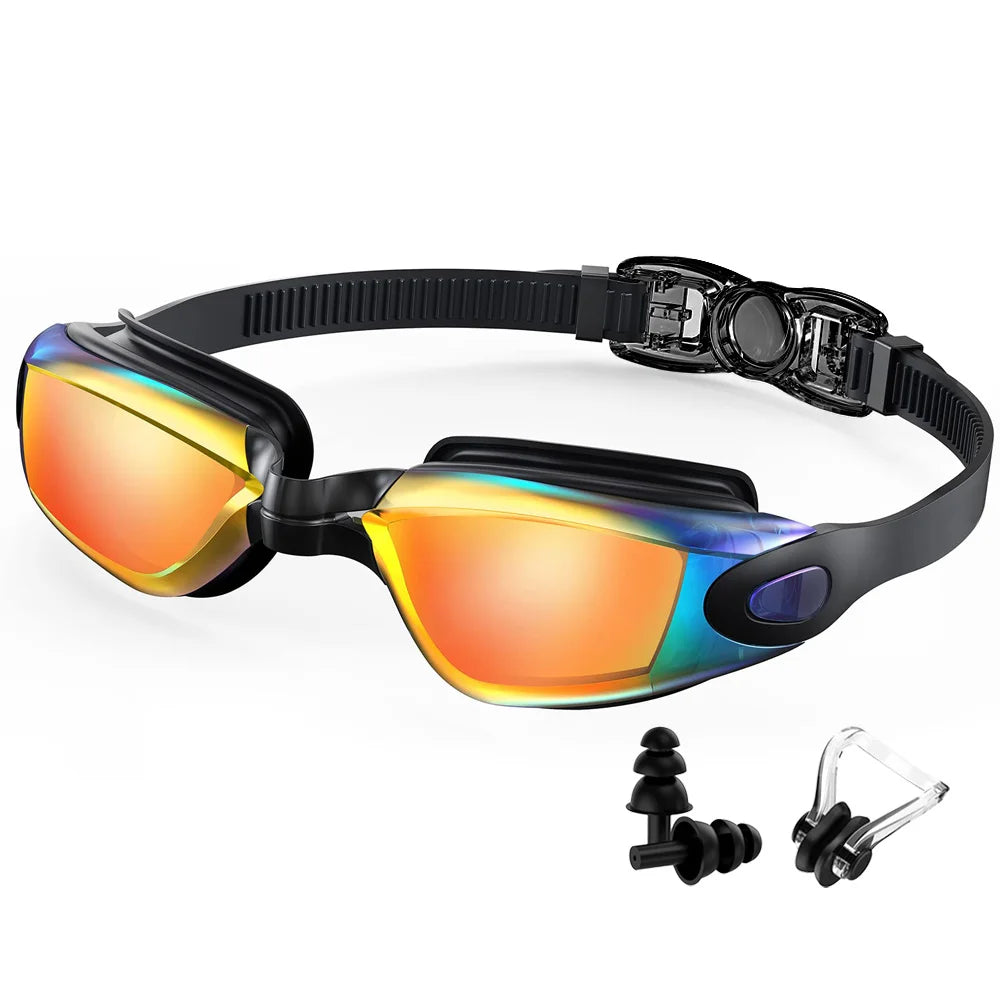 Adult Swimming Goggles - Professional Waterproof Swim Eyewear Glasses Anti-fog 100% UV Protection No Leaking For Adult Men Women Youth