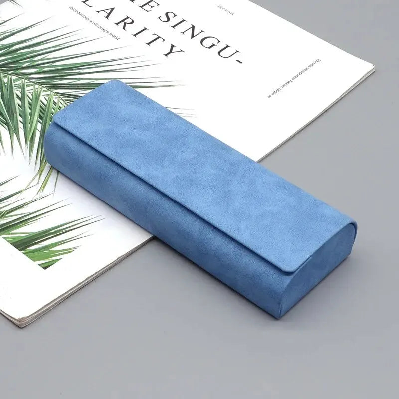 Hard-shell Spectacle Case Men Women Glasses Case PU Leather Portable Anti-extrusion Sunglasses Storage Box Folding Eyewear Pouch