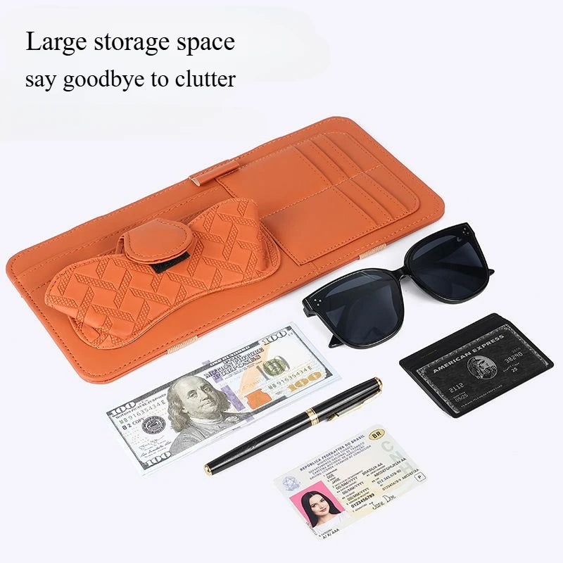 Car Sunshade Multi-Storage for Sunglasses, Car Glasses, Cards and General Organizer