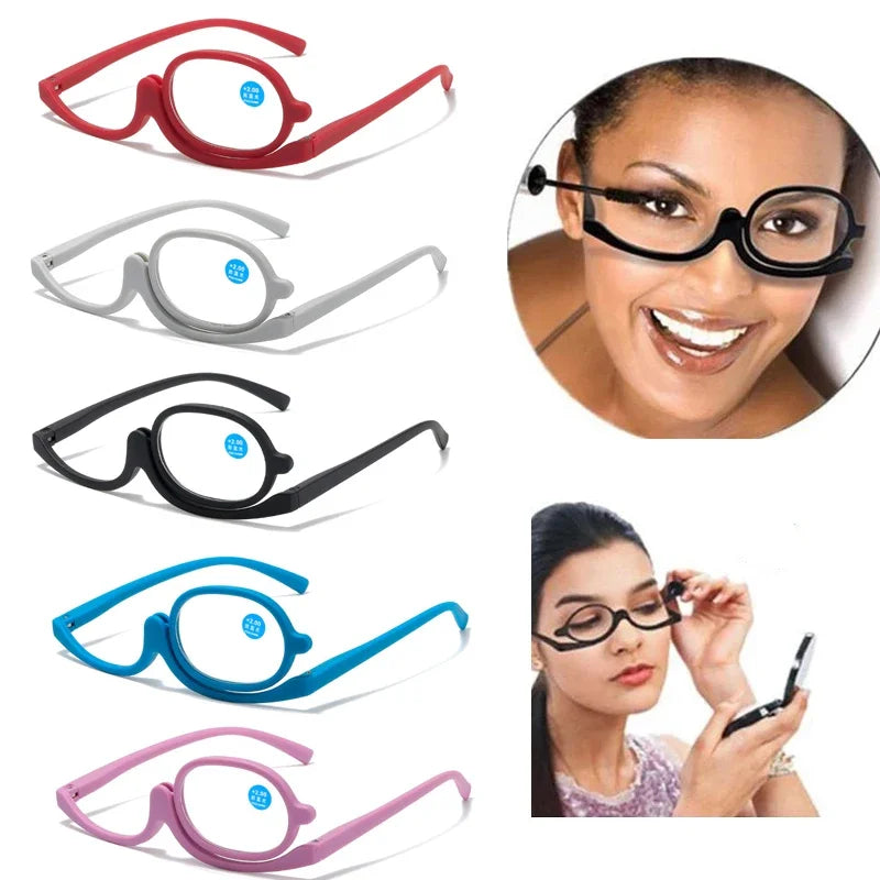 Makeup Glasses - Magnifying, rotating reading glasses.