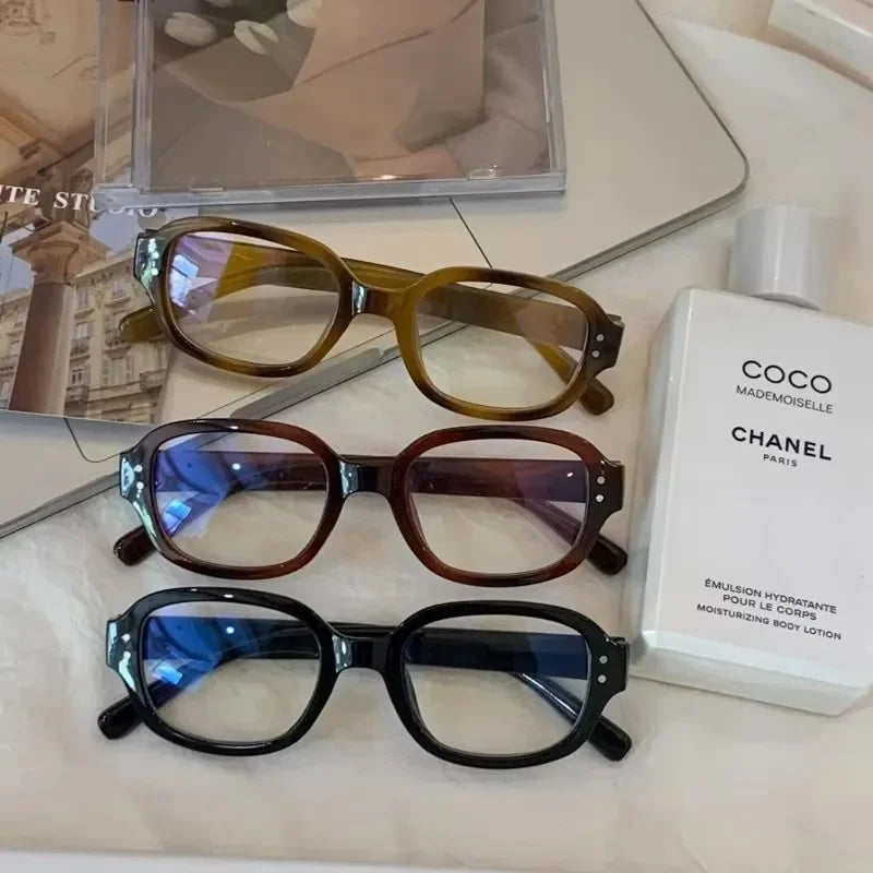 Y2K Vintage Square Frame Eyeglass for Women Korean Red Black Computer Reading Glasses Clear Blue Light Blocking Glasses Eyewears