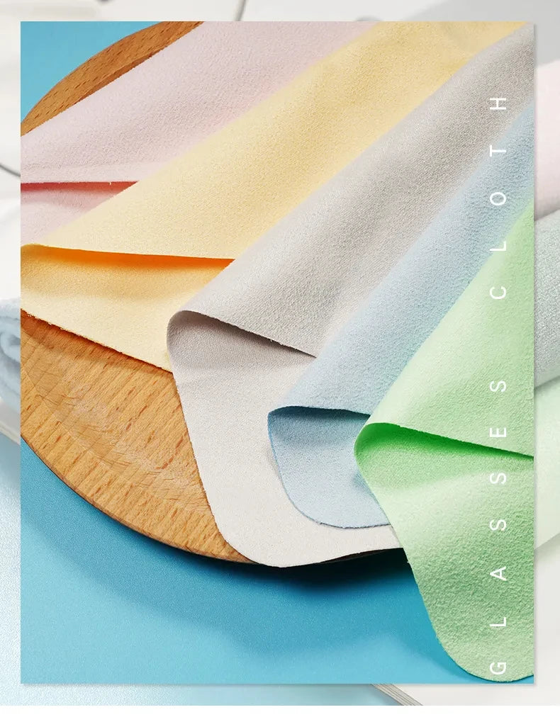Five Eyeglass Cleaning Cloths - Microfiber adaptable for Screens, Lenses Nylon or Polaroid Glasses
