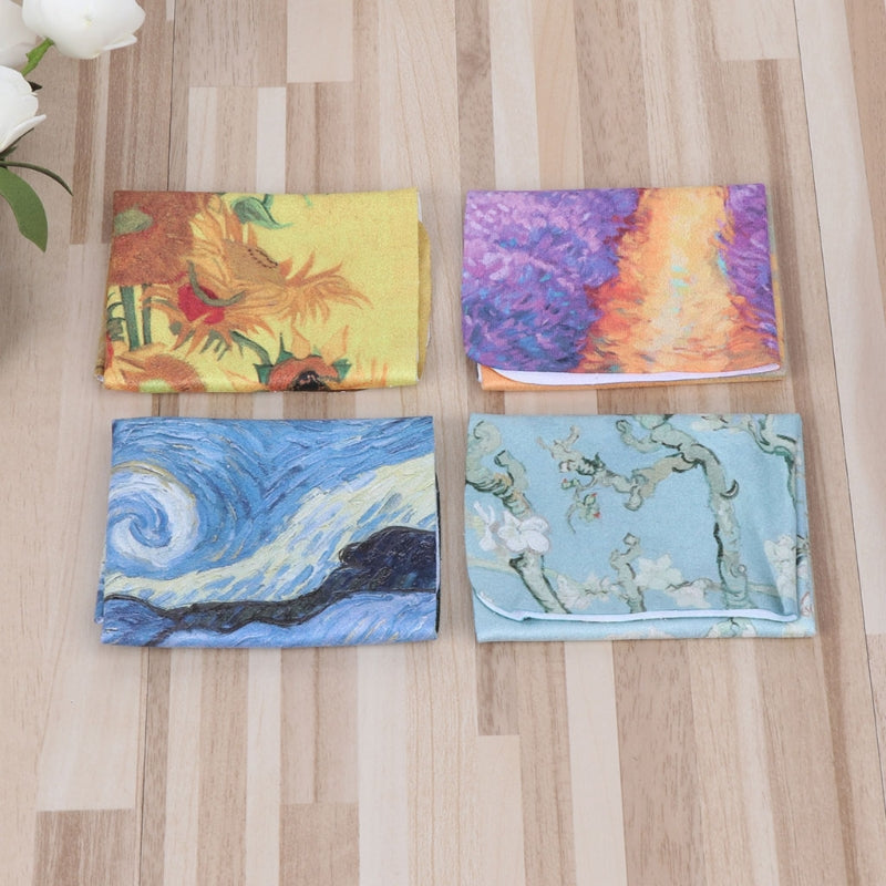 Van Gogh Microfibre Glasses Cloths - Clean Lens Dust Wiper Camera Screen Cleaner Soft Suede