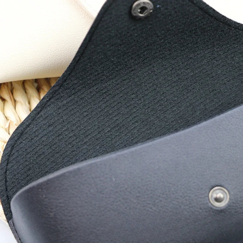 Leather Glasses Box Solid Color - High-end Leather Sunglasses Glasses Pressure Resistant Sunglasses Boxs Glasses Bags