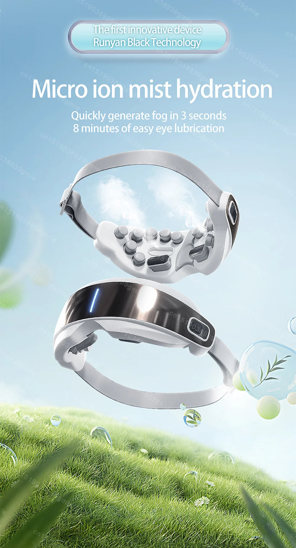 Steam Eye Massager / Warm Spa Eye Steamer - Acupressure Therapy Kneading Massage Eyes Bluetooth Relieve Eye Fatigue Massage Relax