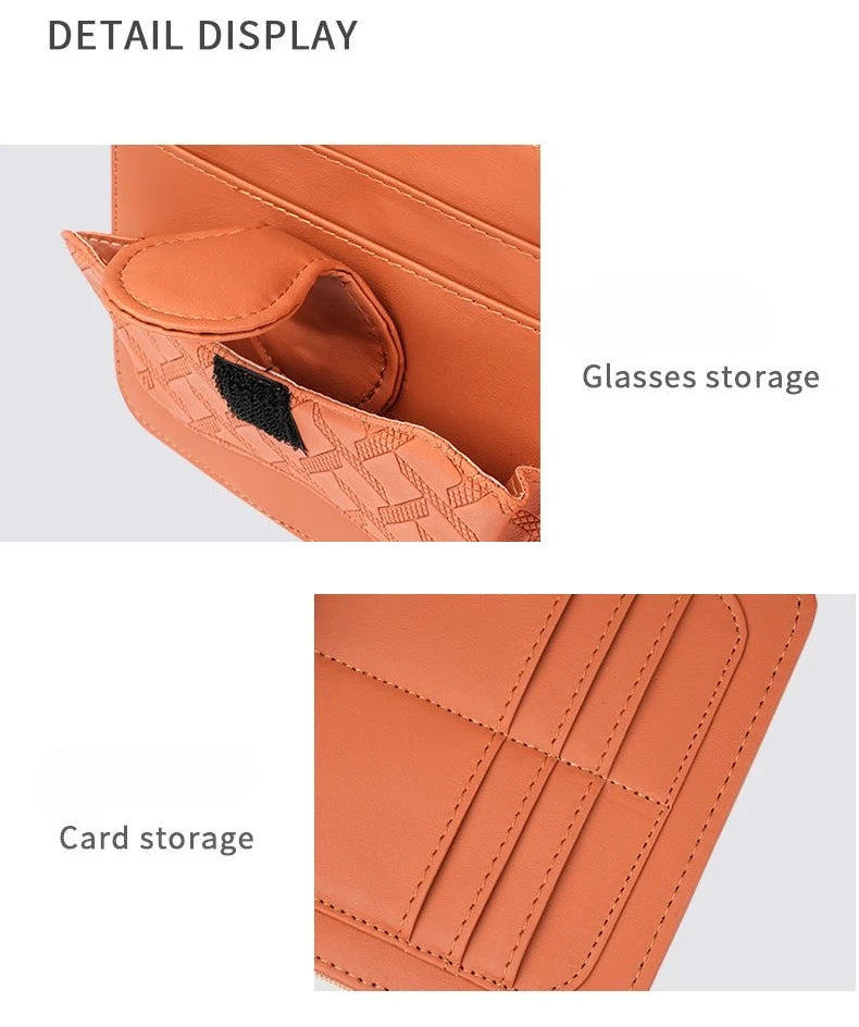 Car Sunshade Multi-Storage for Sunglasses, Car Glasses, Cards and General Organizer
