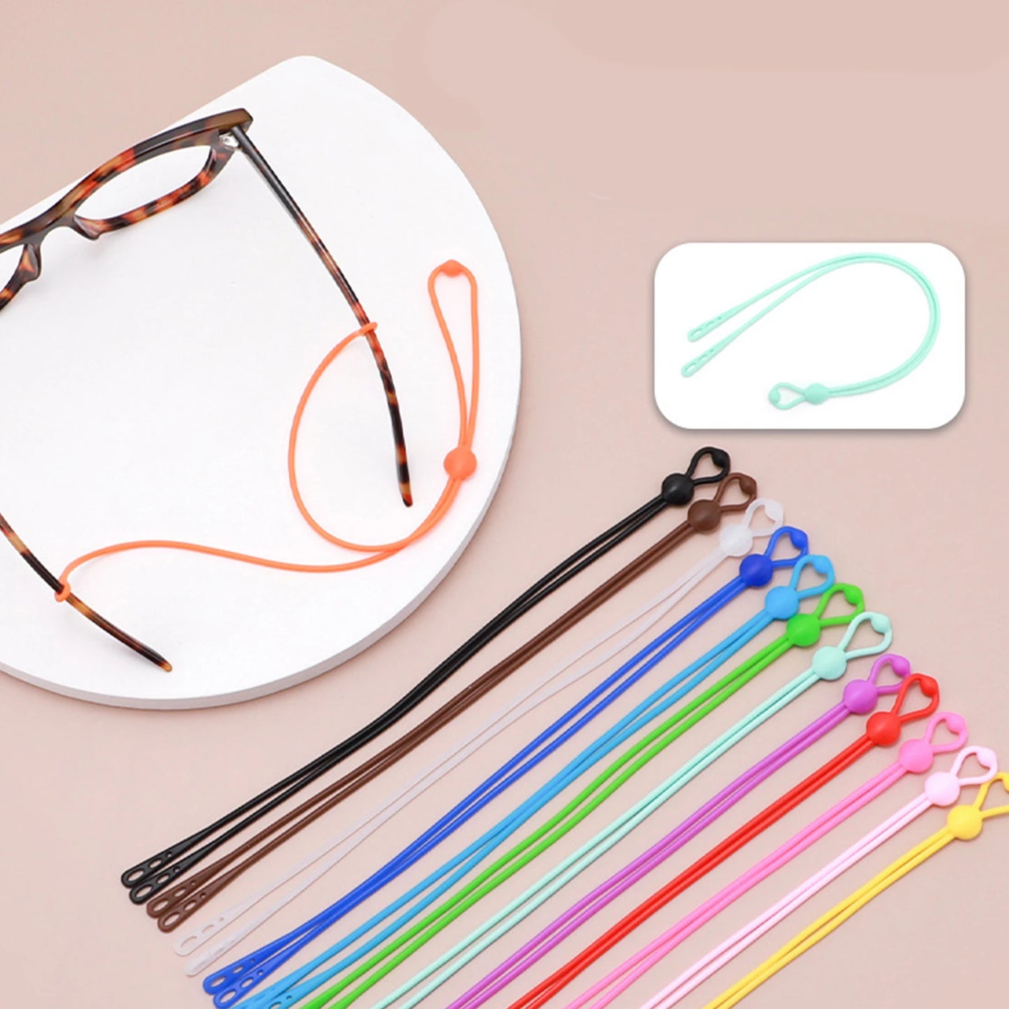 Anti Slip Adjustable Glasses Chain Silicone Eyeglasses Strap Sunglasses Chain Sports Band Cord Holder Elastic Glasses String