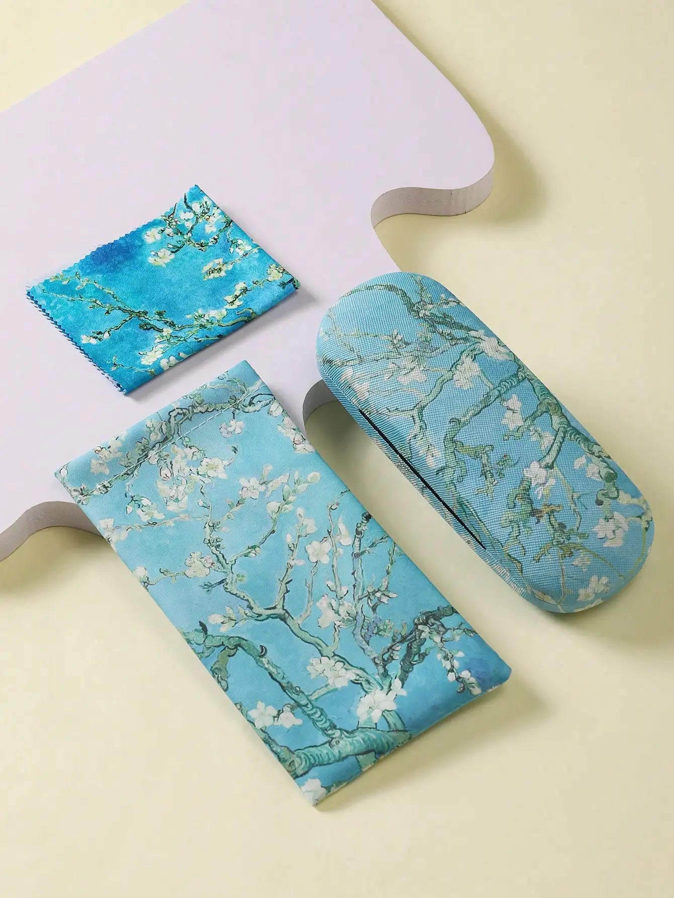 Glasses Case and Accessories - Vincent van Gogh Almond Blossoms Present Cleaning Cloth Lightweight Spectacle Case