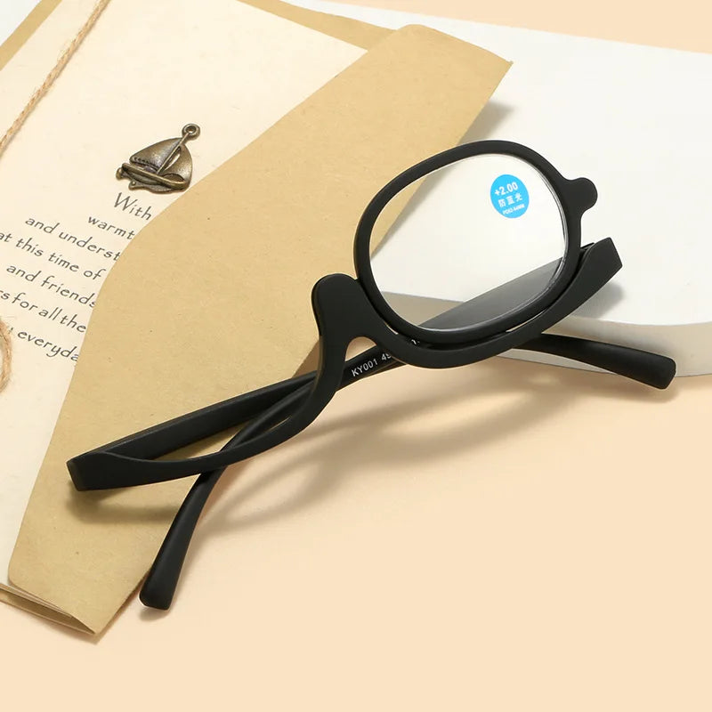 Makeup Glasses - Magnifying, rotating reading glasses.