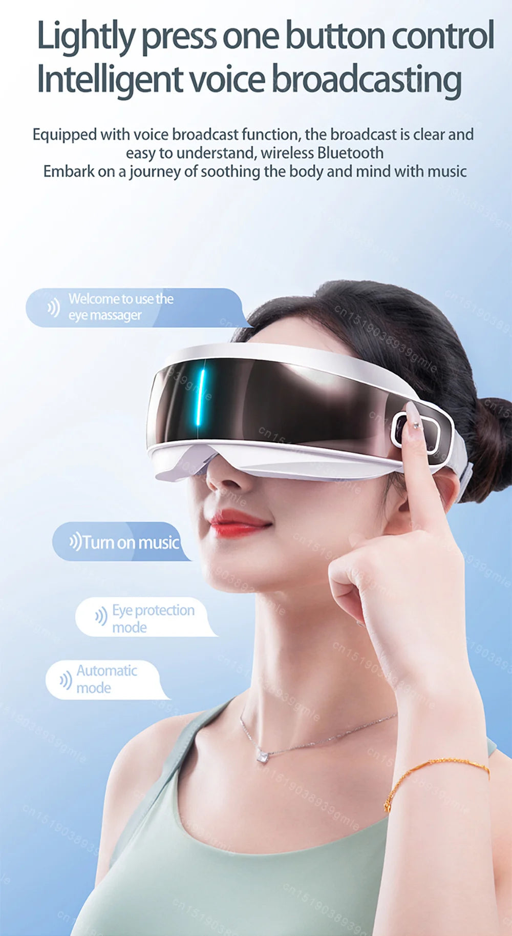 Steam Eye Massager / Warm Spa Eye Steamer - Acupressure Therapy Kneading Massage Eyes Bluetooth Relieve Eye Fatigue Massage Relax