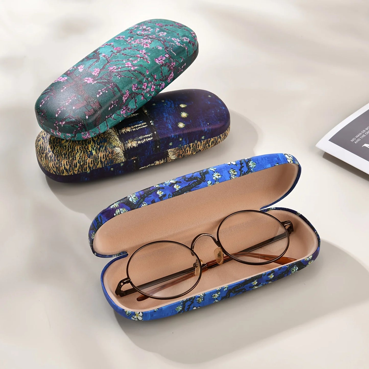 Van Gogh Inspired Glasses Case - Durable, Portable Eyewear Storage For Men & Women Case Holder