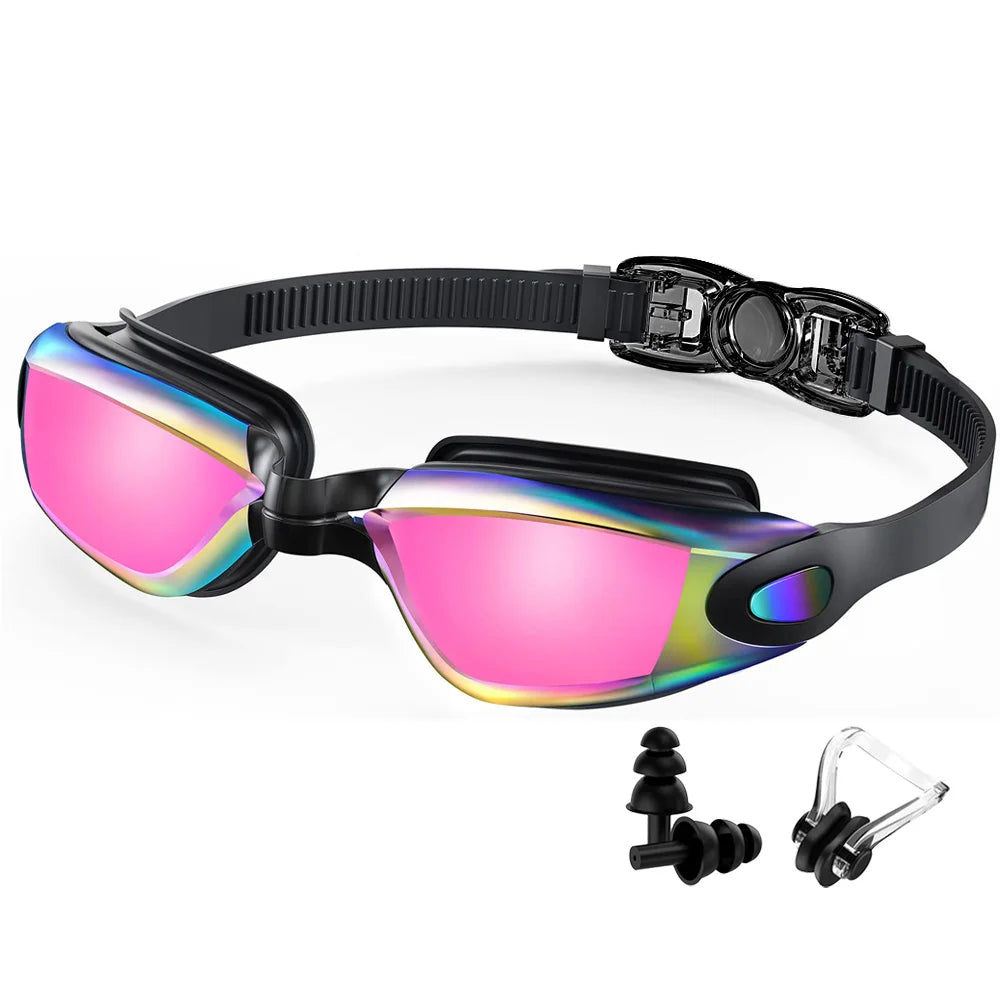 Adult Swimming Goggles - Professional Waterproof Swim Eyewear Glasses Anti-fog 100% UV Protection No Leaking For Adult Men Women Youth