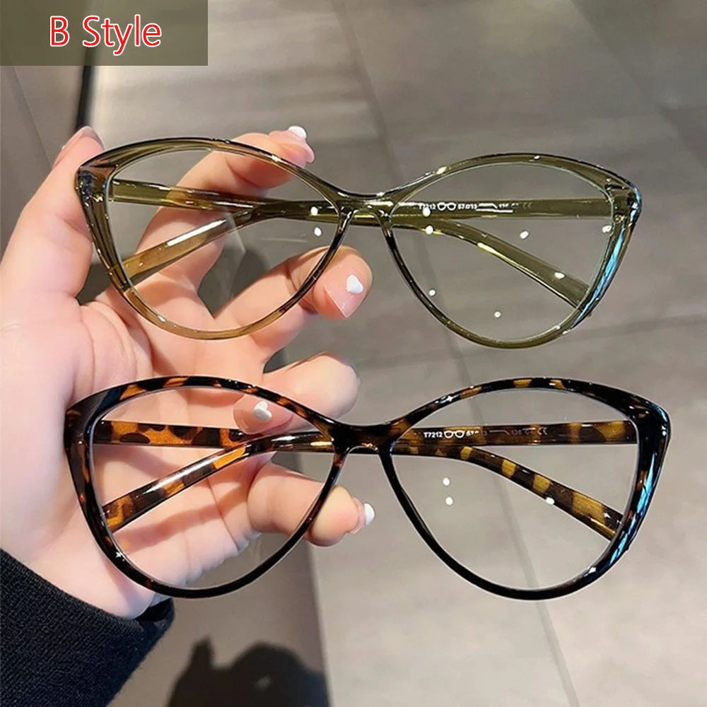 Y2K Retro Oval Frame Glasses Women Female Sweet Cool Eyewear Trend Reading Computer Anti Blue Light Eyeglasses