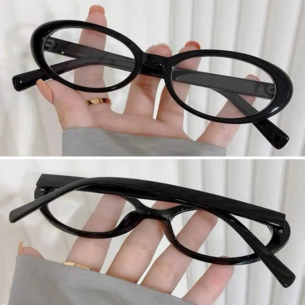 Y2K Retro Oval Frame Glasses Women Female Sweet Cool Eyewear Trend Reading Computer Anti Blue Light Eyeglasses