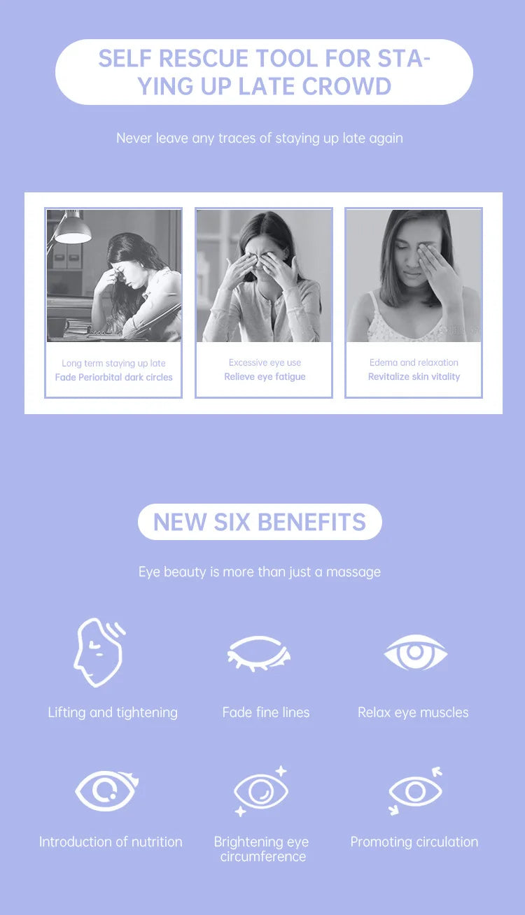 Undereye EMS Redlight - Eye Massage Instrument Beauty Device Dark Circles Anti-eye Wrinkles Essence Introducer Eye Beauty Device