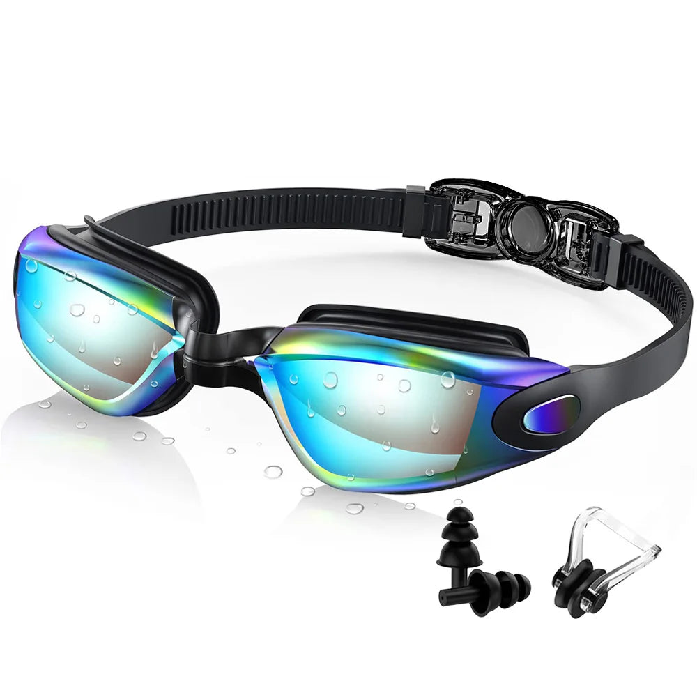 Adult Swimming Goggles - Professional Waterproof Swim Eyewear Glasses Anti-fog 100% UV Protection No Leaking For Adult Men Women Youth