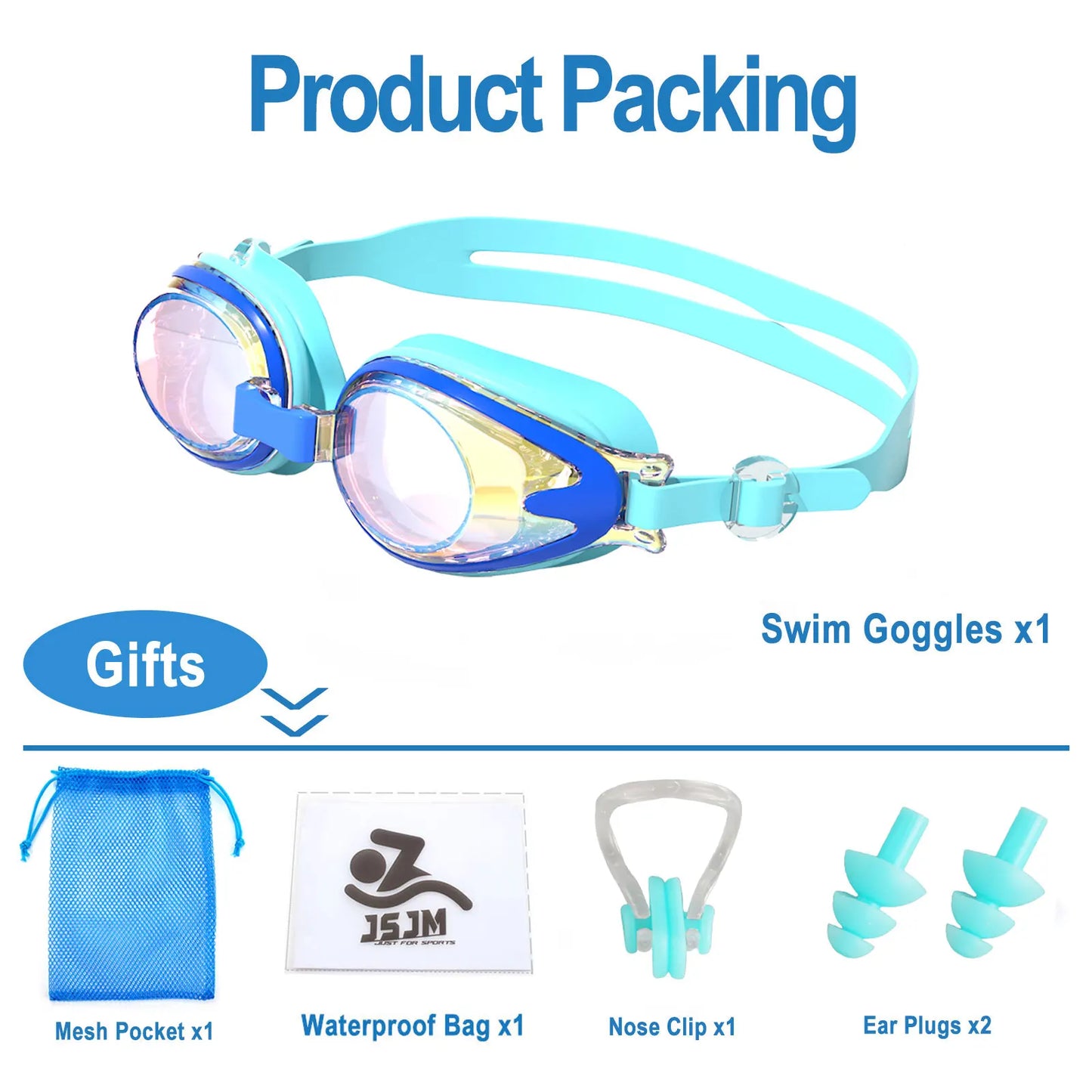 Kids Swimming Goggles - Anti-Fog UV Protection Waterproof Silicone Swim Glasses for Boys Girls Swim Eyewear Gift