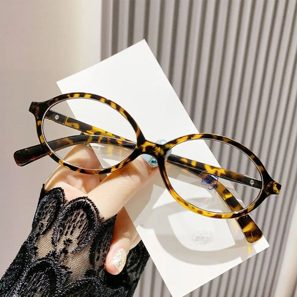 Y2K Retro Oval Frame Glasses Women Female Sweet Cool Eyewear Trend Reading Computer Anti Blue Light Eyeglasses
